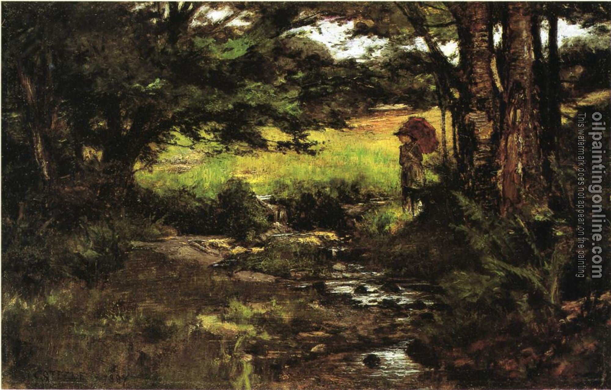 Steele, Theodore Clement - Brook in Woods
